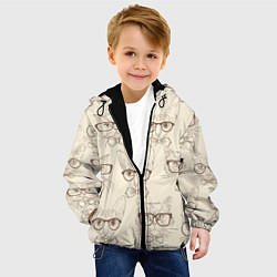 Куртка с капюшоном детская Кошачий арт, цвет: 3D-черный — фото 2