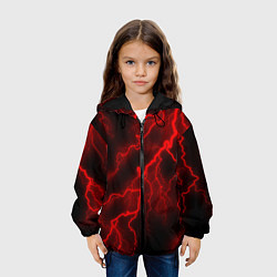 Куртка с капюшоном детская МОЛНИЯ RED NEON, цвет: 3D-черный — фото 2
