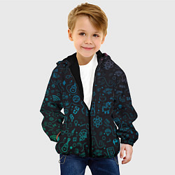 Куртка с капюшоном детская Смайлы, цвет: 3D-черный — фото 2