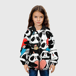 Куртка с капюшоном детская Панды, цвет: 3D-черный — фото 2
