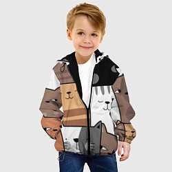 Куртка с капюшоном детская Котейки, цвет: 3D-черный — фото 2