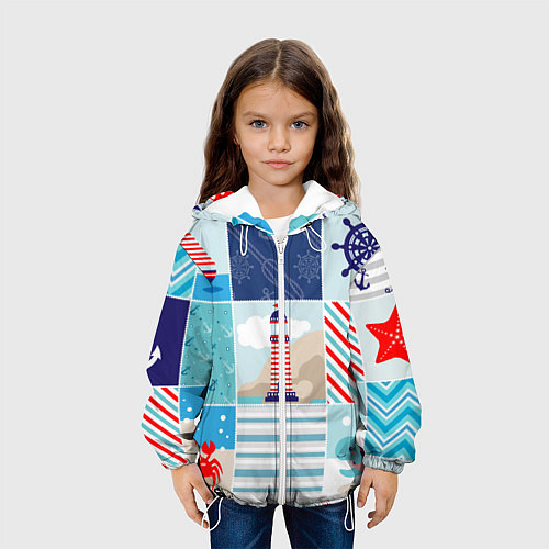 Детская куртка Моряк / 3D-Белый – фото 3