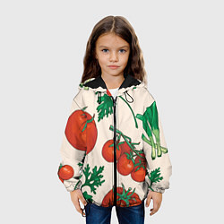 Куртка с капюшоном детская Летние овощи, цвет: 3D-черный — фото 2