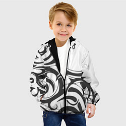 Куртка с капюшоном детская Узоры, цвет: 3D-черный — фото 2