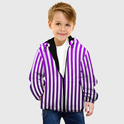 Куртка с капюшоном детская Пикси полосы, цвет: 3D-черный — фото 2