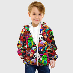 Куртка с капюшоном детская Brawl Stars ПЕРСОНАЖИ, цвет: 3D-белый — фото 2