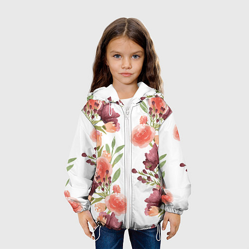 Детская куртка Цветы на белом / 3D-Белый – фото 3