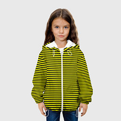 Куртка с капюшоном детская В ЖЕЛТУЮ ПОЛОСКУ, цвет: 3D-белый — фото 2
