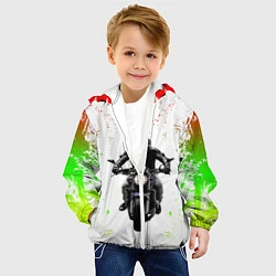 Куртка с капюшоном детская МОТОЦИКЛЫ, цвет: 3D-белый — фото 2