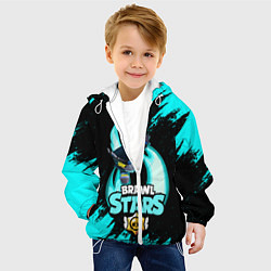 Куртка с капюшоном детская Brawl stars mecha crow, цвет: 3D-белый — фото 2