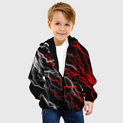 Куртка с капюшоном детская МОЛНИЯ, цвет: 3D-черный — фото 2