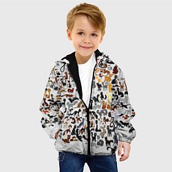 Куртка с капюшоном детская Котики, цвет: 3D-черный — фото 2