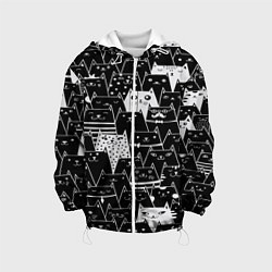 Куртка с капюшоном детская КОТЫ BLACK, цвет: 3D-белый