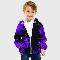 Куртка с капюшоном детская ФИОЛЕТОВЫЙ ОГОНЬ, цвет: 3D-белый — фото 2