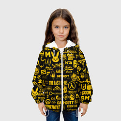 Куртка с капюшоном детская ЛОГОТИПЫ ИГР, цвет: 3D-белый — фото 2