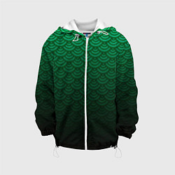 Детская куртка Узор зеленая чешуя дракон
