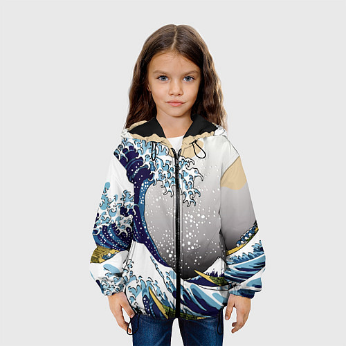 Детская куртка The great wave off kanagawa / 3D-Черный – фото 3