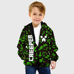 Куртка с капюшоном детская MINECRAFT CREEPER, цвет: 3D-черный — фото 2