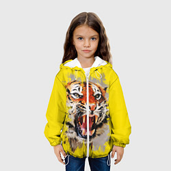 Куртка с капюшоном детская Оскал тигра, цвет: 3D-белый — фото 2