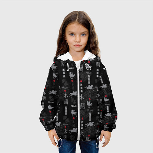 Детская куртка Mulan Black Pattern / 3D-Белый – фото 3