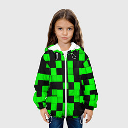Куртка с капюшоном детская ЗЕЛЕНЫЕ КУБИКИ, цвет: 3D-белый — фото 2