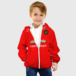 Куртка с капюшоном детская Манчестер Юнайтед форма 2020, цвет: 3D-белый — фото 2