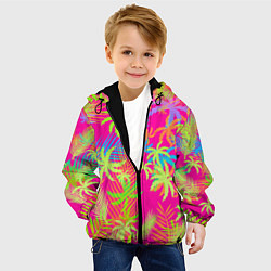 Куртка с капюшоном детская ПАЛЬМЫ ТРОПИКИ, цвет: 3D-черный — фото 2