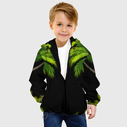 Куртка с капюшоном детская Пальмы, цвет: 3D-черный — фото 2