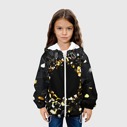 Куртка с капюшоном детская Брызги стекла, цвет: 3D-белый — фото 2