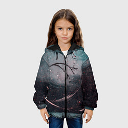Куртка с капюшоном детская Абстракция краска разводы кап, цвет: 3D-черный — фото 2
