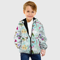Куртка с капюшоном детская Весенние цветы, цвет: 3D-черный — фото 2