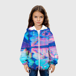 Куртка с капюшоном детская ГАВАЙИ ГЛИТЧ, цвет: 3D-белый — фото 2