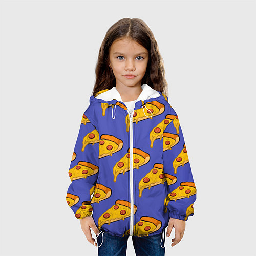 Детская куртка Кусочки пиццы / 3D-Белый – фото 3