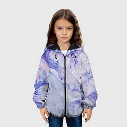 Куртка с капюшоном детская Разводы сиреневой краской, цвет: 3D-черный — фото 2
