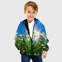Куртка с капюшоном детская Подснежники, цвет: 3D-черный — фото 2