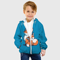 Куртка с капюшоном детская Лисья семья, цвет: 3D-белый — фото 2