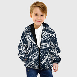 Куртка с капюшоном детская Retro pattern, цвет: 3D-черный — фото 2