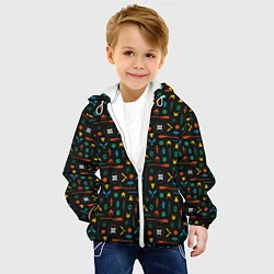 Куртка с капюшоном детская Хогвартс паттерн, цвет: 3D-белый — фото 2