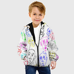Куртка с капюшоном детская Цветные лица, цвет: 3D-черный — фото 2