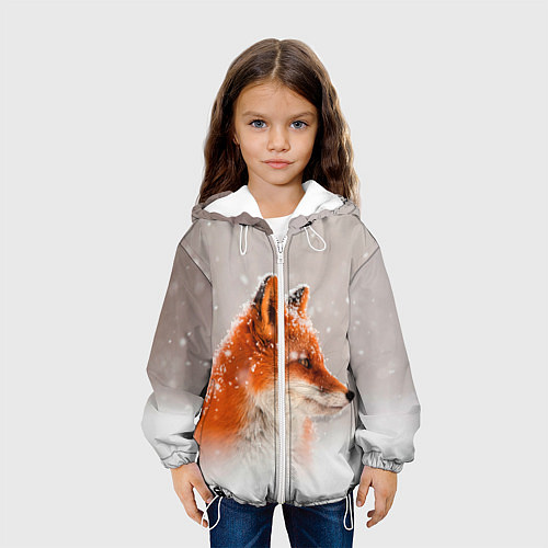 Детская куртка Лиса и снег / 3D-Белый – фото 3
