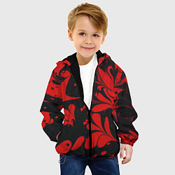 Куртка с капюшоном детская Красный Мрамор, цвет: 3D-черный — фото 2
