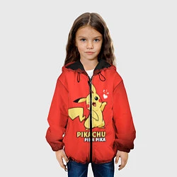 Куртка с капюшоном детская Pikachu Pika Pika, цвет: 3D-черный — фото 2