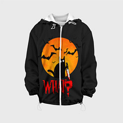 Куртка с капюшоном детская What Cat Halloween, цвет: 3D-белый