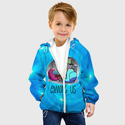 Куртка с капюшоном детская Among Us карты, цвет: 3D-белый — фото 2