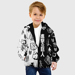 Куртка с капюшоном детская Атака на титанов, цвет: 3D-черный — фото 2