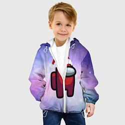 Куртка с капюшоном детская Новогодний Among us, цвет: 3D-белый — фото 2