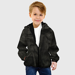 Куртка с капюшоном детская Черная кожа, цвет: 3D-черный — фото 2