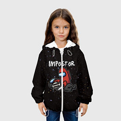 Куртка с капюшоном детская AMONG US - IMPOSTOR, цвет: 3D-белый — фото 2