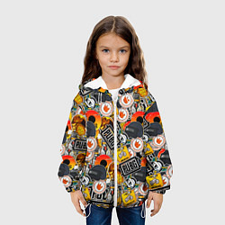 Куртка с капюшоном детская PUBG STICKER, цвет: 3D-белый — фото 2