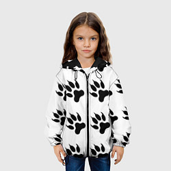 Куртка с капюшоном детская Лапы медведя, цвет: 3D-черный — фото 2